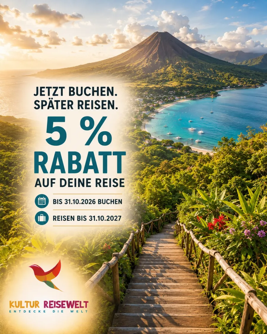 5 % Rabatt Sonderaktion – jetzt buchen, später reisen